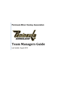 Team Managers Guide - Peninsula Minor Hockey