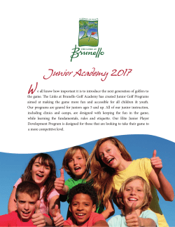 Junior Academy 2017 - The Links at Brunello