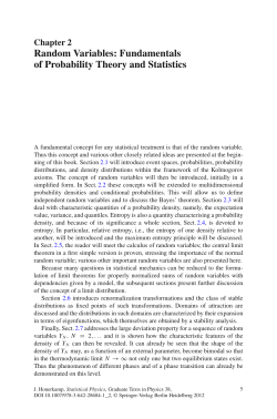 Random Variables: Fundamentals of Probability Theory