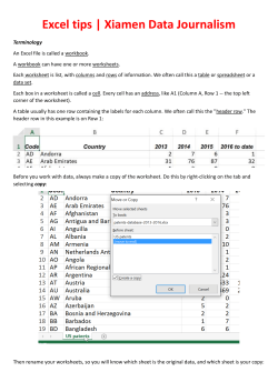 Excel tips | Xiamen Data Journalism Terminology An Excel file is