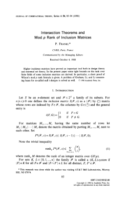 Intersection Theorems and Mod p Rank of Inclusion Matrices