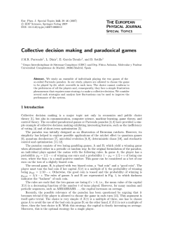 Collective decision making and paradoxical games
