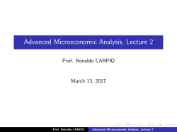 Advanced Microeconomic Analysis, Lecture 2