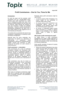 Profit Commissions - Melville Jessup Weaver