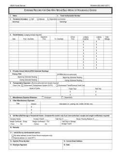 EXPENSE RECORD FOR ONE-WAY MOVE/SELF
