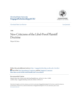 New Criticisms of the Libel