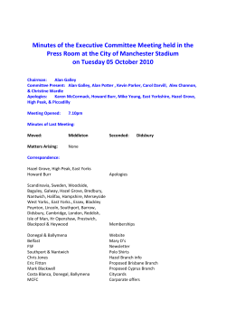 Minutes of the Travel Committee Meeting held in the