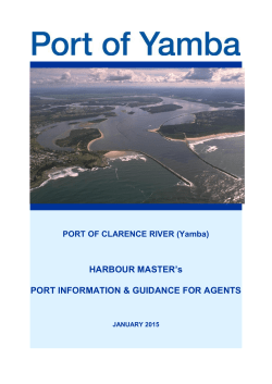 Port of Yamba Harbour Master`s Port Information and guidance for