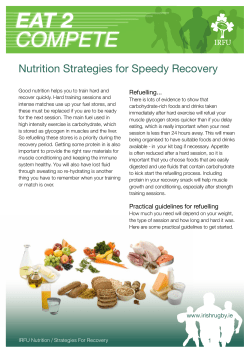 Nutrition Strategies for Recovery