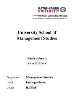 University School of Management Studies B.COM Syllabus