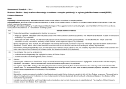 NCEA Level 3 Business Studies (91381) 2014 Assessment