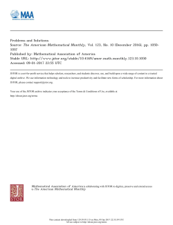 The American Mathematical Monthly, Vol. 123, No. 10 (December
