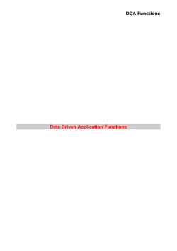 13 DataDriven Application Functions - dFPUG