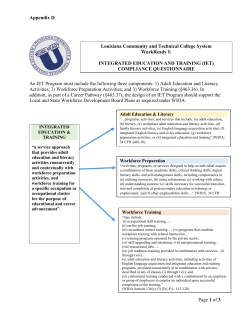 Integrated Education and Training (IET) Compliance