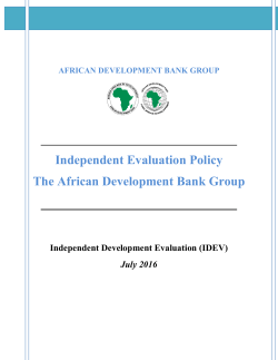 Independent Evaluation Policy The African