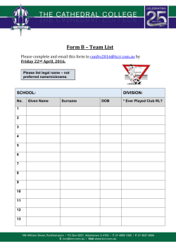 Form B &ndash; Team List