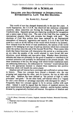 Idealism and Self-Interest in International Environmental Law