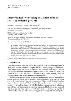 Improved Roberts focusing evaluation method for an autofocusing