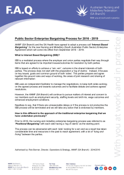 Public Sector Enterprise Bargaining Process for 2016