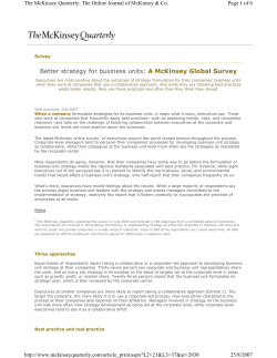 Better strategy for business units: A McKinsey Global Survey