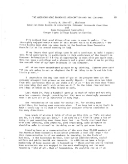 the american home economics association and the consumer