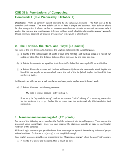CSE 311: Foundations of Computing I Homework 1 (due
