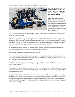 CBU students get up-close access to KVSH Racing`s team