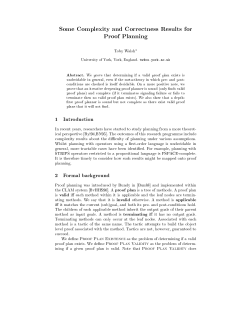 Some Complexity and Correctness Results for Proof Planning
