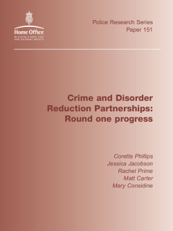 Crime and Disorder Reduction Partnerships: Round one progress