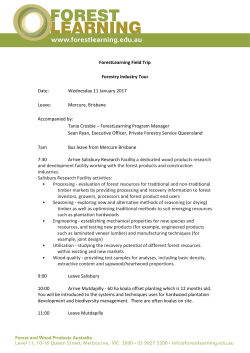 ForestLearning Field Trip Forestry Industry Tour Date