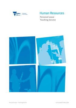Personal Leave Teaching Service - Department of Education and