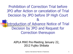 Prohibition of Correction Trial before JPO after Action or