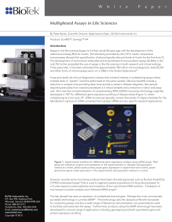 Multiplexed Assays in Life Sciences