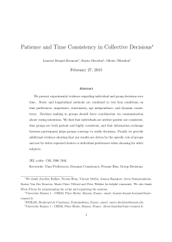 Patience and Time Consistency in Collective Decisions