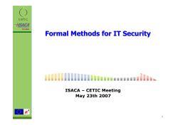 Formal Methods for IT Security