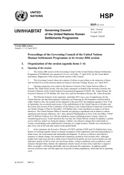 Governing Council of the United Nations Human - UN