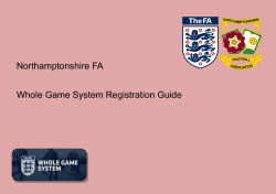 Northamptonshire FA Whole Game System Registration Guide