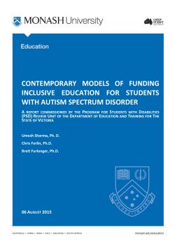 8. Key Considerations for Funding Students with ASD