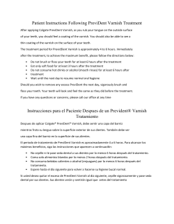 Patient Instructions Following PreviDent Varnish