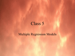Multiple Regression Models