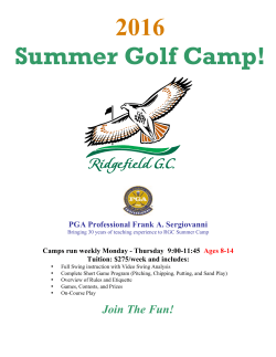 2016 Summer Golf Camp! - Ridgefield Golf Course