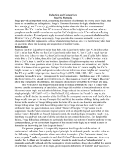 Induction and Comparison Paul M. Pietroski Frege proved an