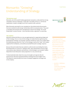 Monsanto: &ldquo;Growing&rdquo; Understanding of Strategy