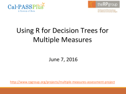 Using R for Decision Trees for Multiple Measures