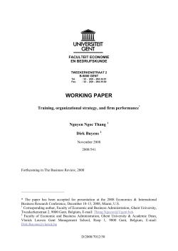 Training, organizational strategy, and firm