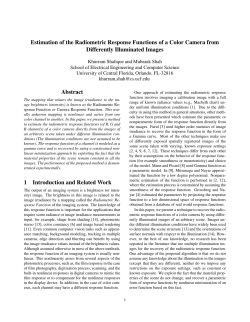 Estimation of the Radiometric Response Functions of a Color