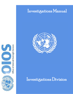 Investigations Manual - Office of Internal Oversight Services