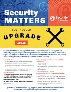 Security Credit Union will upgrade to a new computer system to