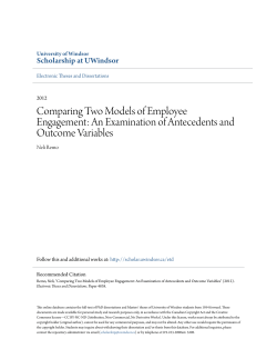 Comparing Two Models of Employee Engagement: An Examination