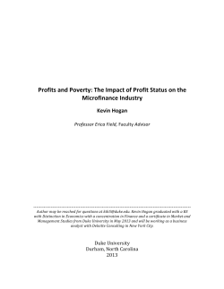 Profits and Poverty: The Impact of Profit Status on the